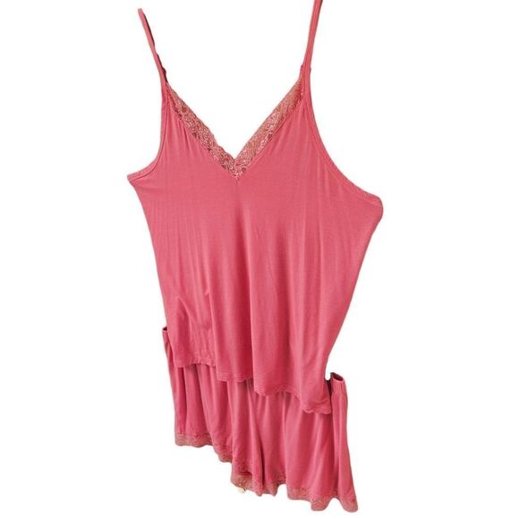 DAISY FUENTES Plus Size Sexy Lace V Neck Sleeveless Lounge Lingerie Short Set 2X - Picture 3 of 16